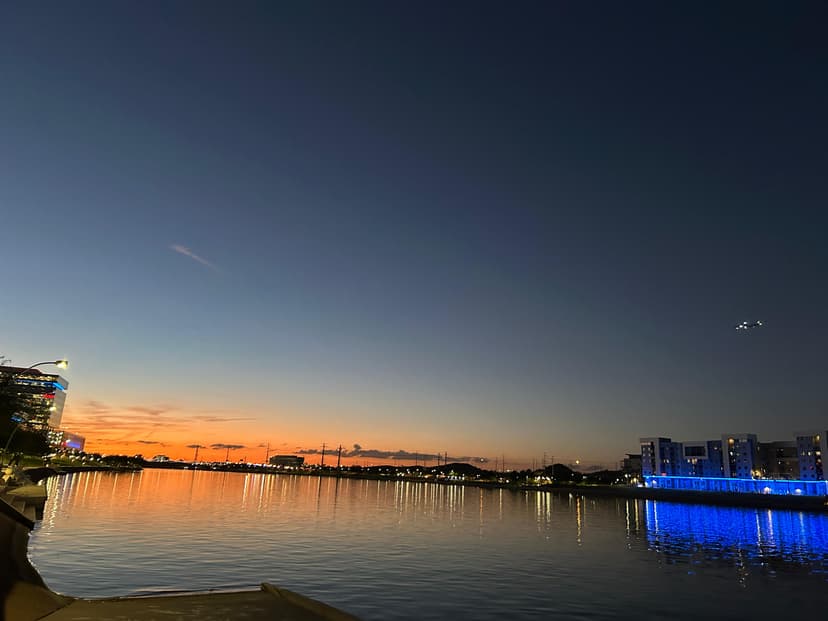 Twilight reflection across Tempe Town Lake