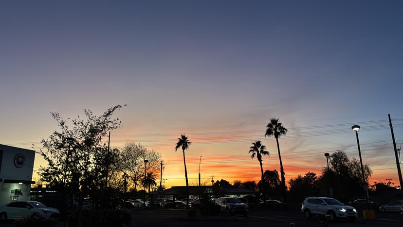 Fiery orange and pink clouds